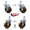 Service Caster 4 Inch High Temp Phenolic Wheel Swivel 1/2 Inch Threaded Stem Caster Brakes, 2PK SCC-TS20S414-PHRHT-121315-2-TLB-2 - alternate 1